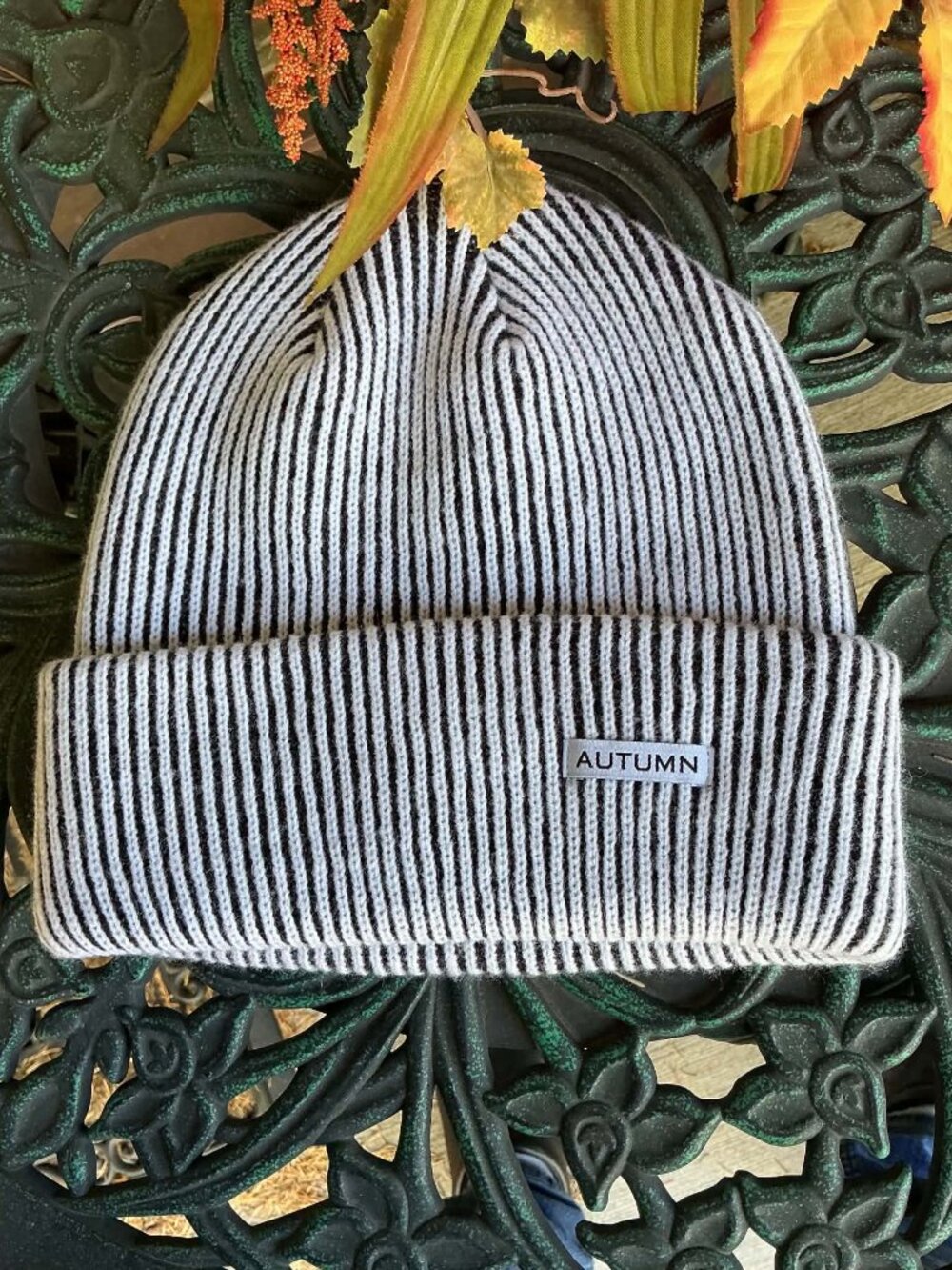 Autumn Two-toned Ribbed Knit Beanie